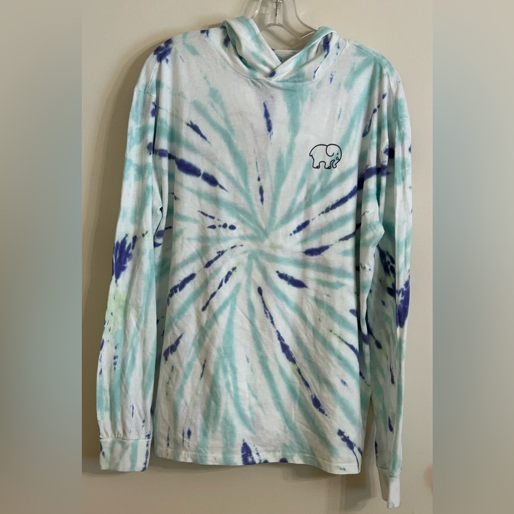 NWOT Ivory Ella Blue and Green Tie-Dye Hoodie